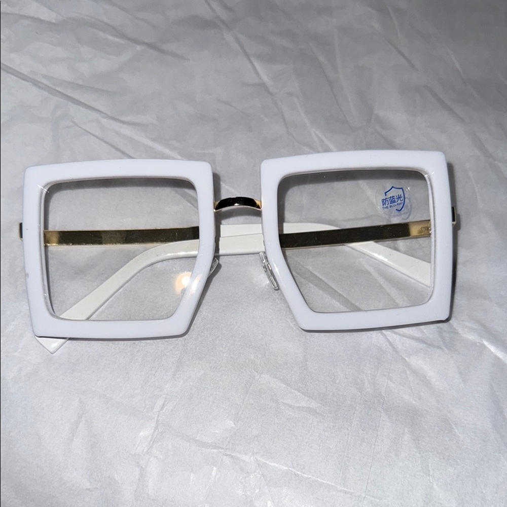 NWOT-White Square Frame Glasses